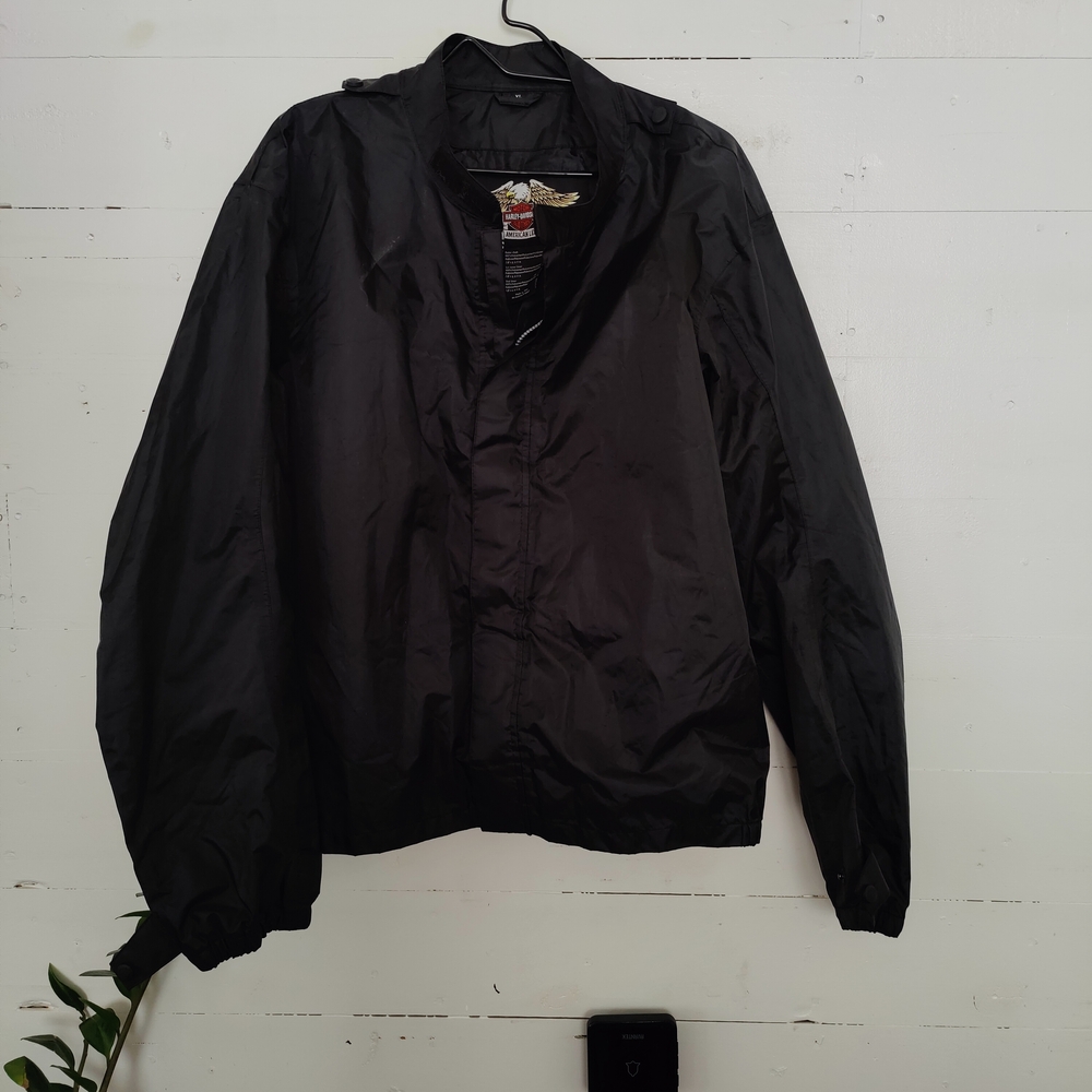 Harley Davidson Rain Gear Men's Black Jacket Sz XL